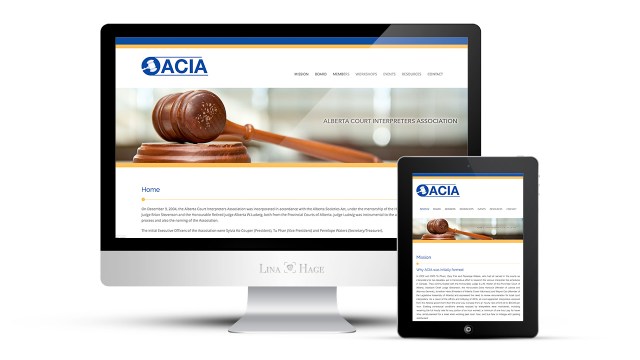 Alberta Court Interpreter's Association Website Design. Organization Rebrand by Lina Hage.